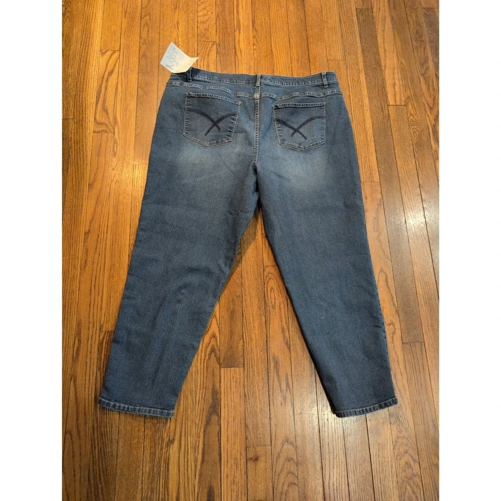 CJ Banks Womens 20W med/dk Wash‎ Signature Slimming Flex Waist Taper Denim Jeans
